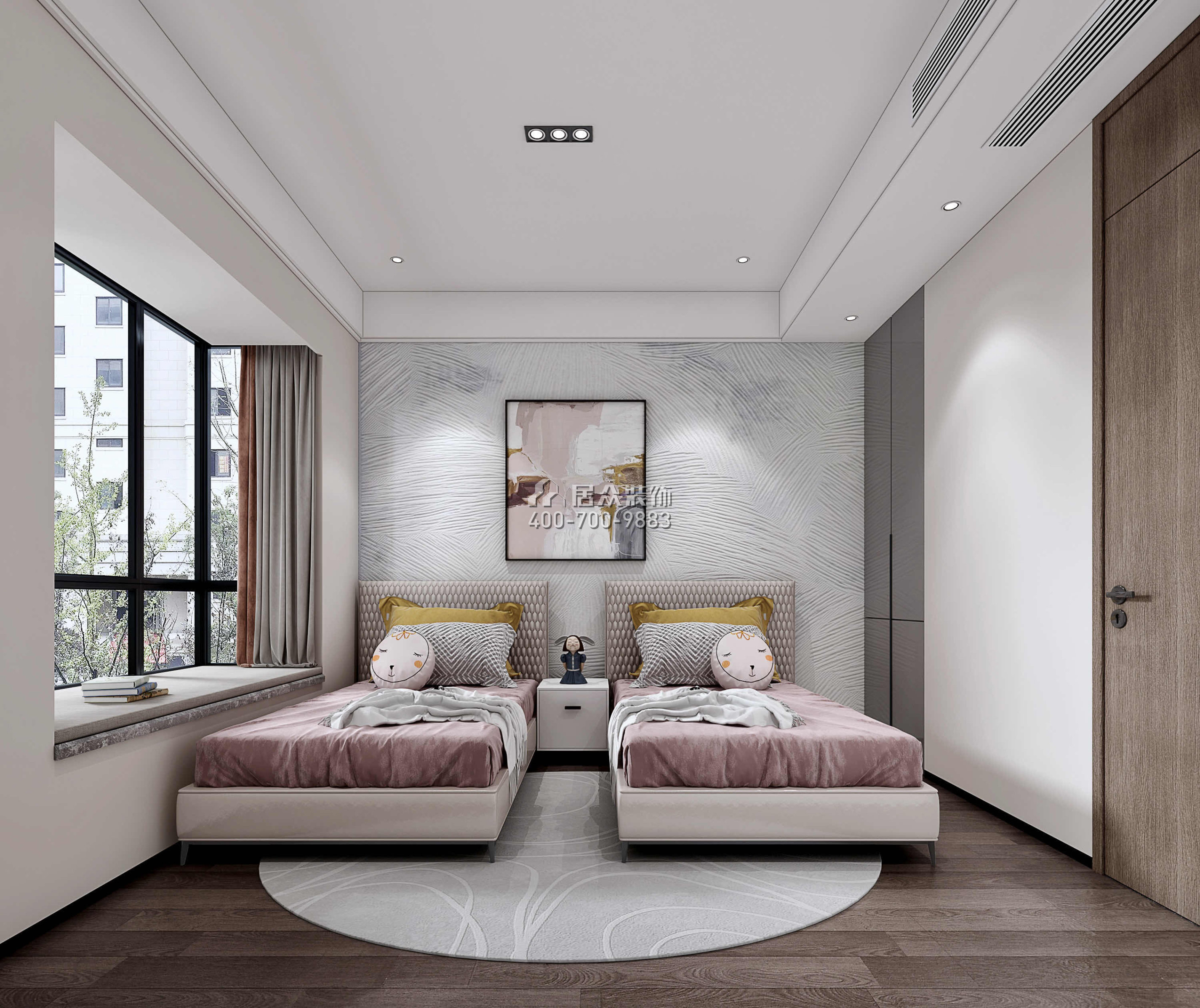 南海玫瑰园三期180平方米现代简约风格平层户型卧室装修效果图