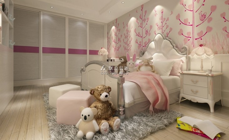紫园215平方米美式风格复式户型儿童房装修效果图