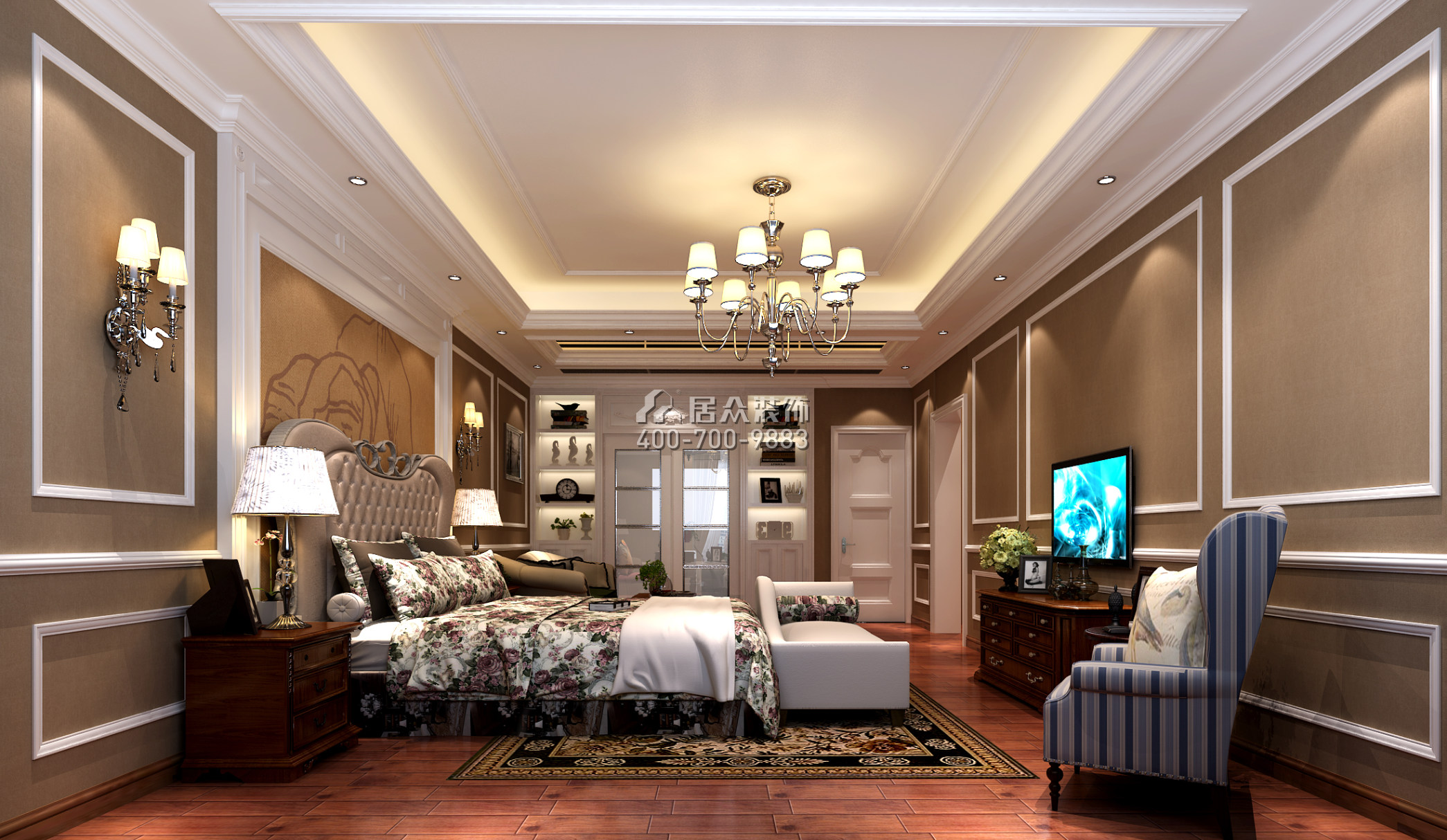 保利东江首府290平方米欧式风格平层户型卧室装修效果图