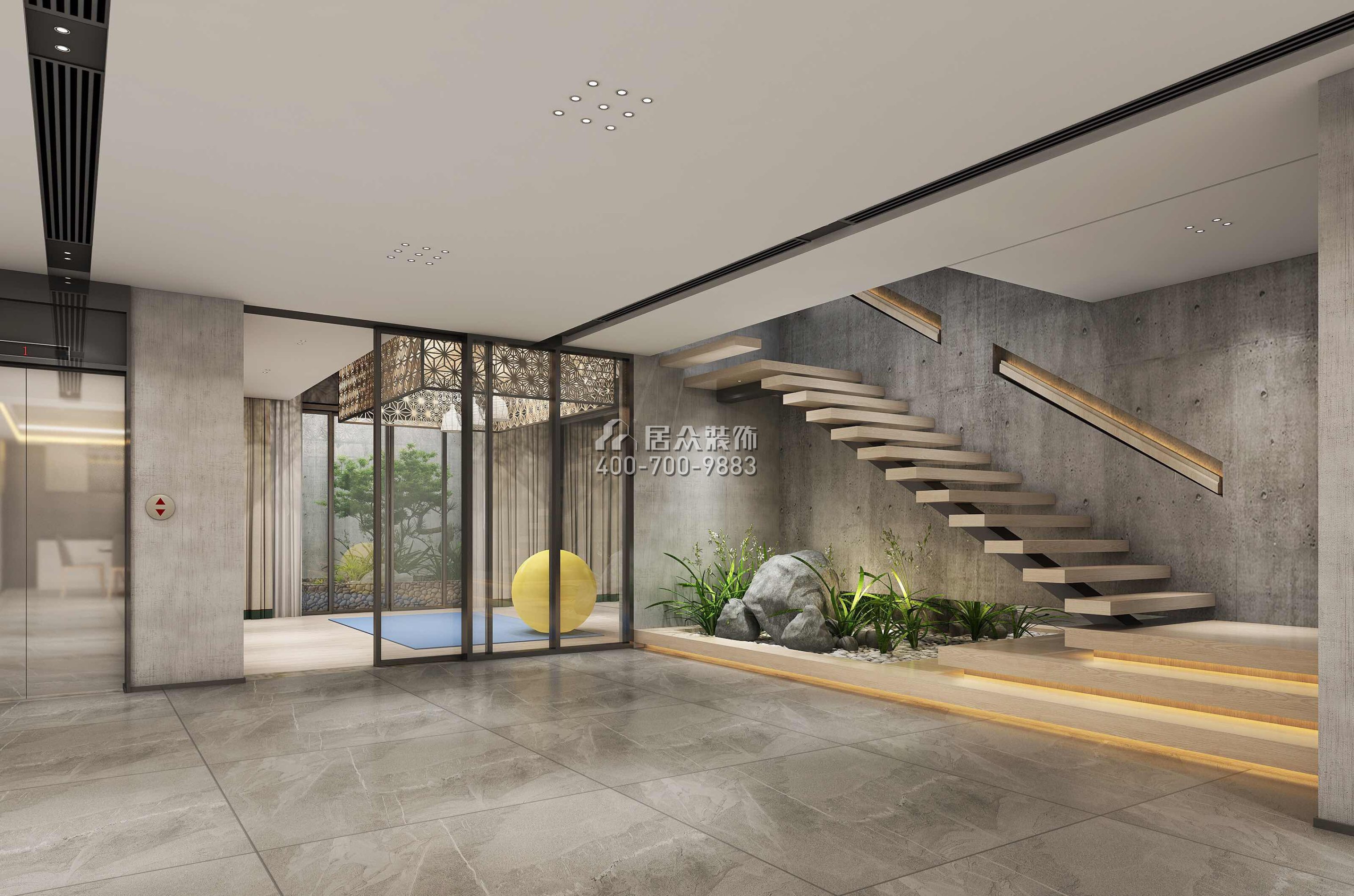 海逸豪庭1100平方米北欧风格别墅户型楼梯装修效果图