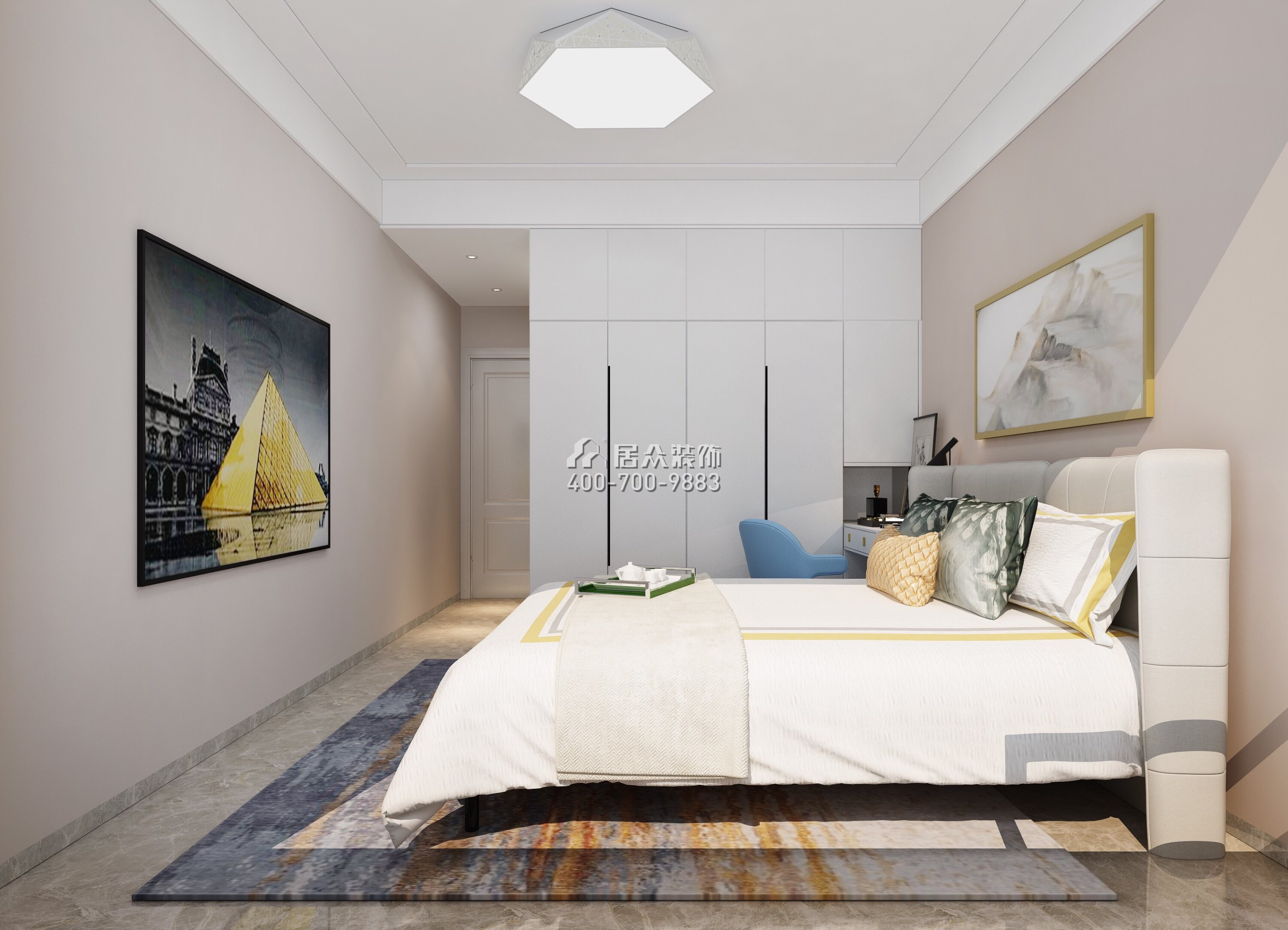 海印长城110平方米现代简约风格平层户型客厅装修效果图