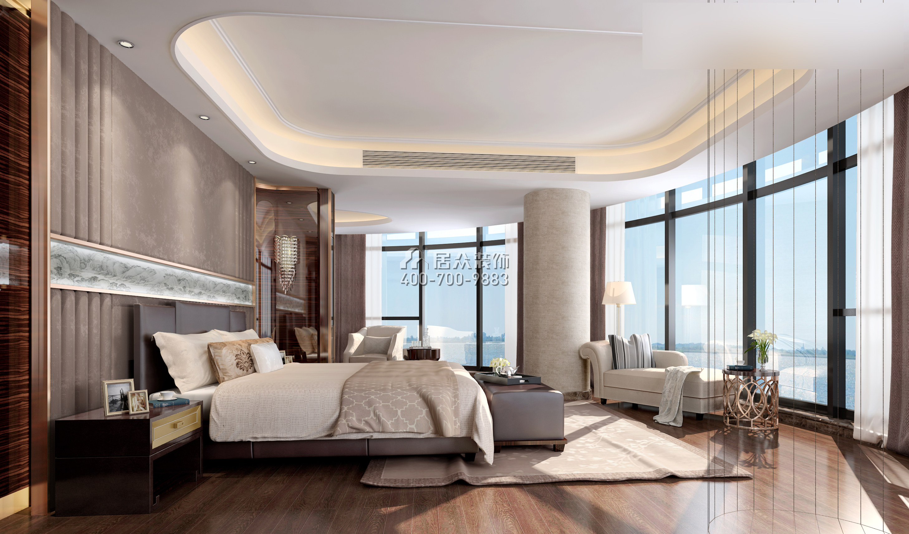 湘江豪庭900平方米其他风格复式户型卧室装修效果图