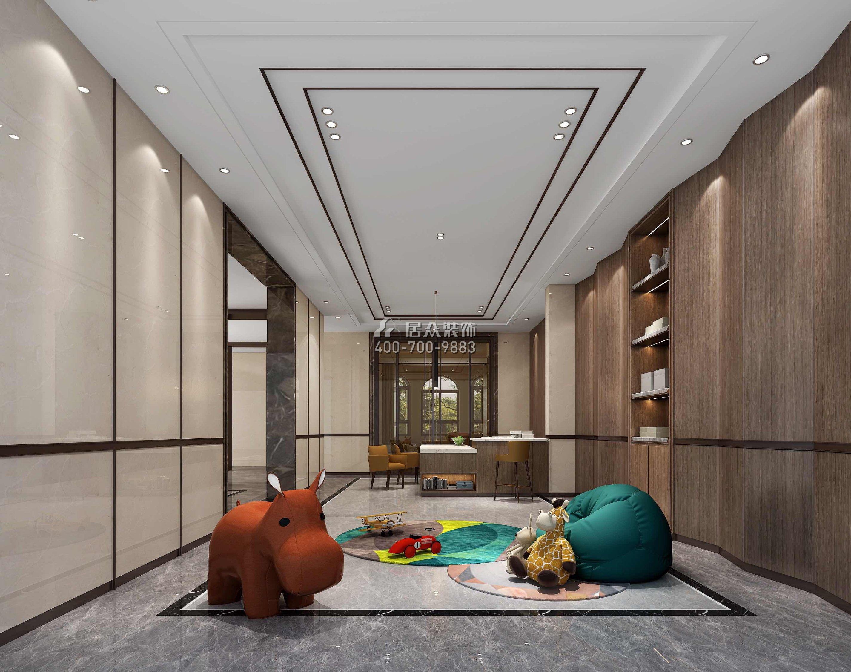 新世纪颐龙湾1000平方米中式风格别墅户型儿童房装修效果图