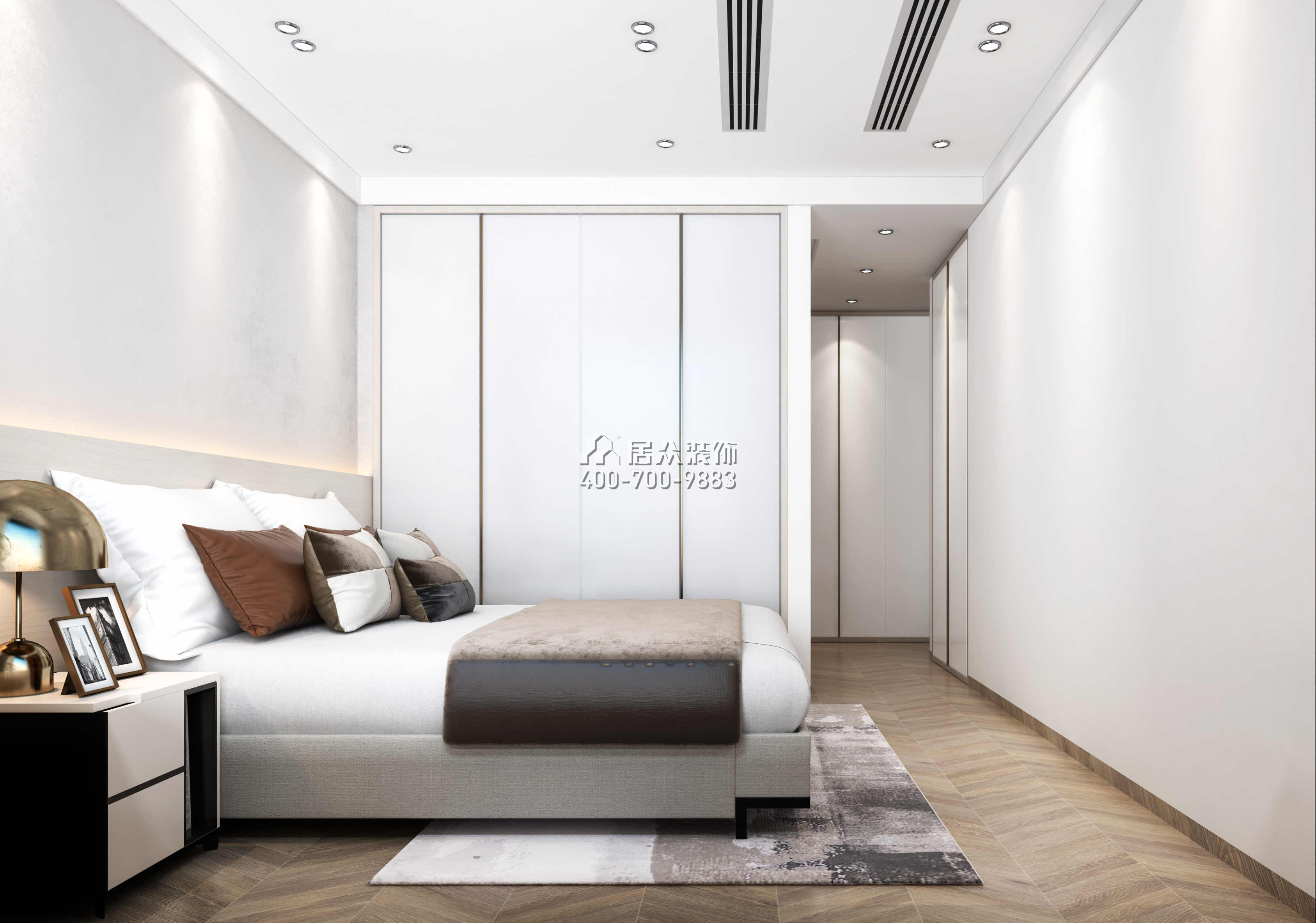 中海銀海灣130平方米現代簡約風格平層戶型臥室裝修效果圖