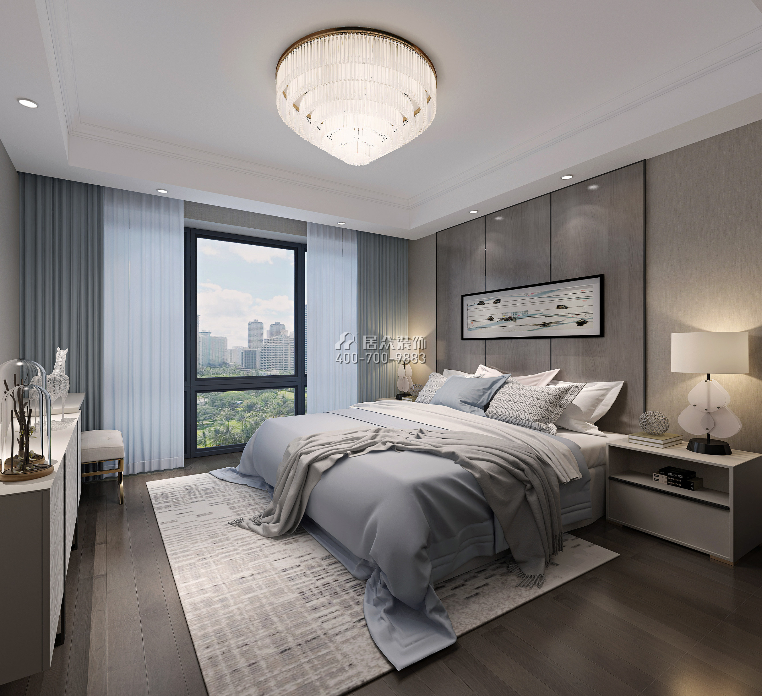 星海名城116平方米現代簡約風格平層戶型臥室裝修效果圖