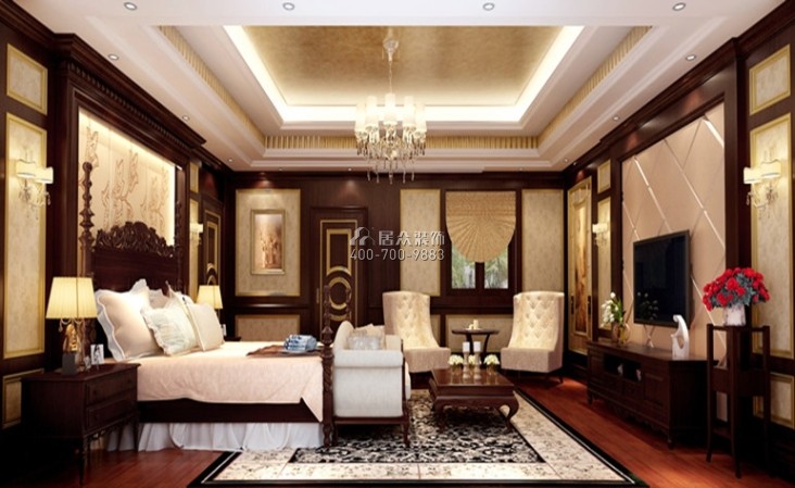 萬科新酩悅790平方米新古典風格別墅戶型臥室裝修效果圖