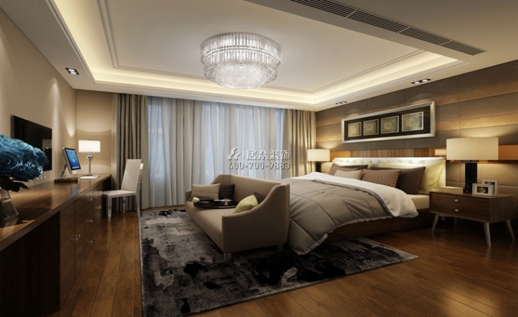 名豪公馆185平方米现代简约风格复式户型卧室装修效果图
