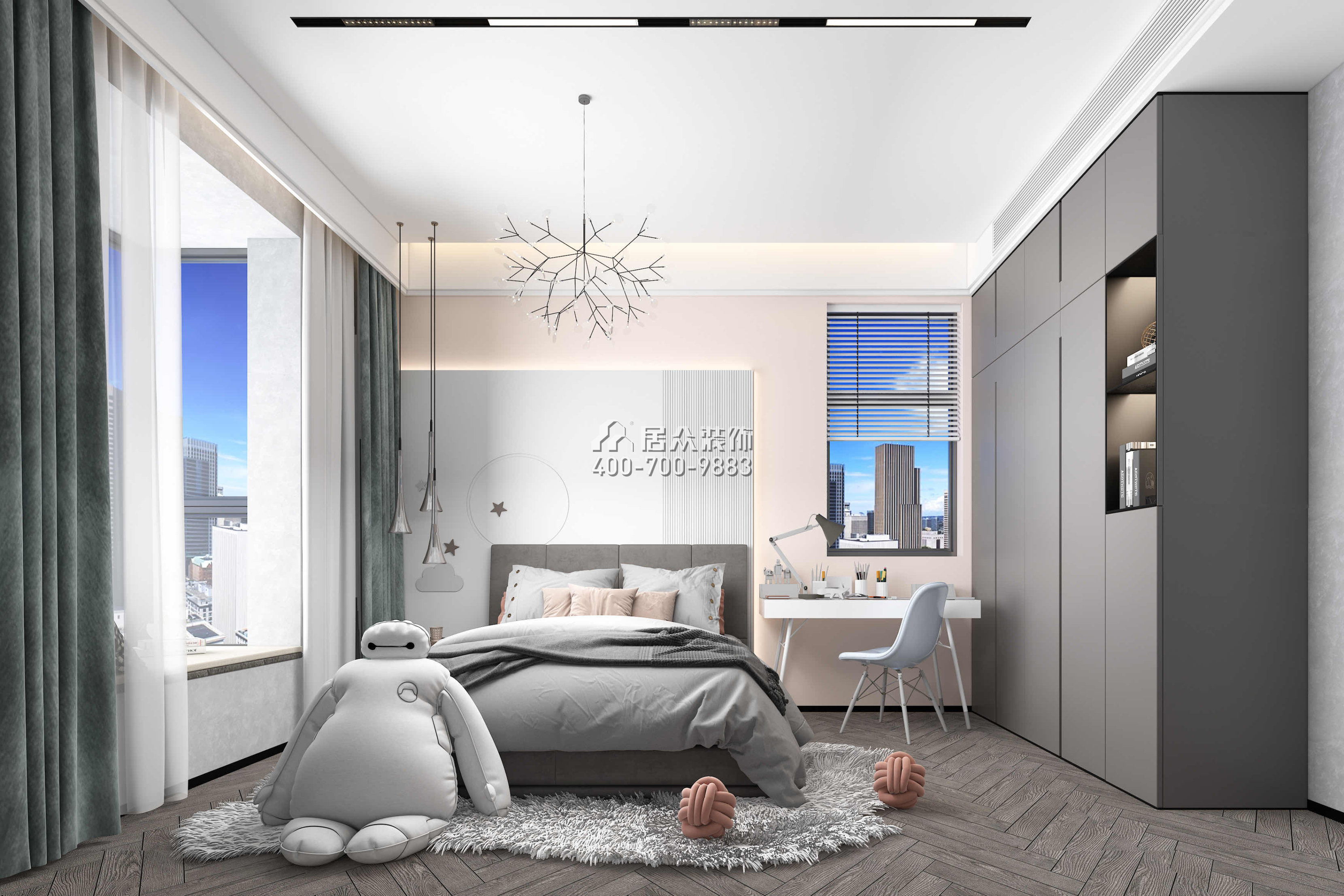 發展興苑270平方米現代簡約風格平層戶型臥室裝修效果圖