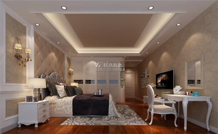 融創紫泉楓丹188平方米歐式風格別墅戶型臥室裝修效果圖