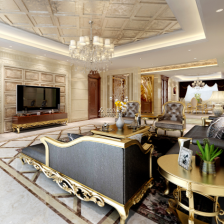 国贸天琴湾180平方米新古典风格平层户型客厅装修效果图