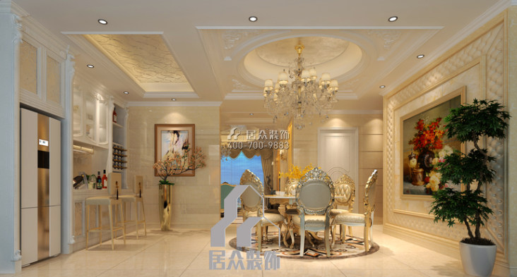 流金岁月200平方米欧式风格平层户型客厅装修效果图