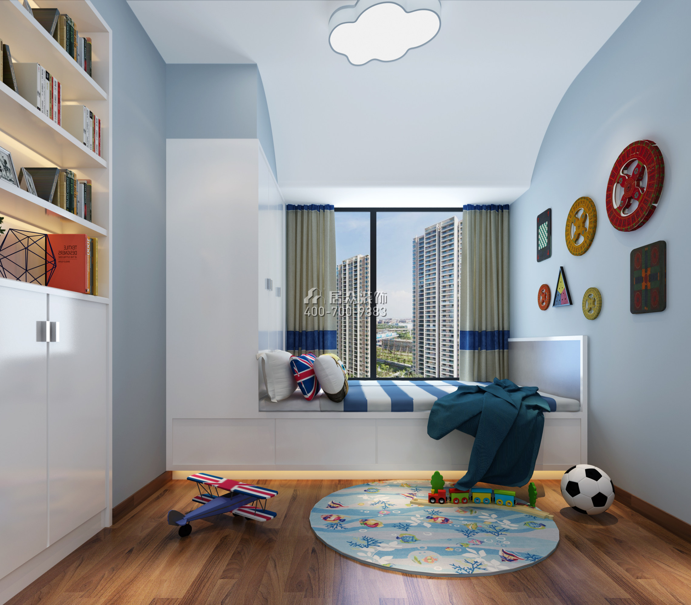 天匯城105平方米歐式風格平層戶型兒童房裝修效果圖