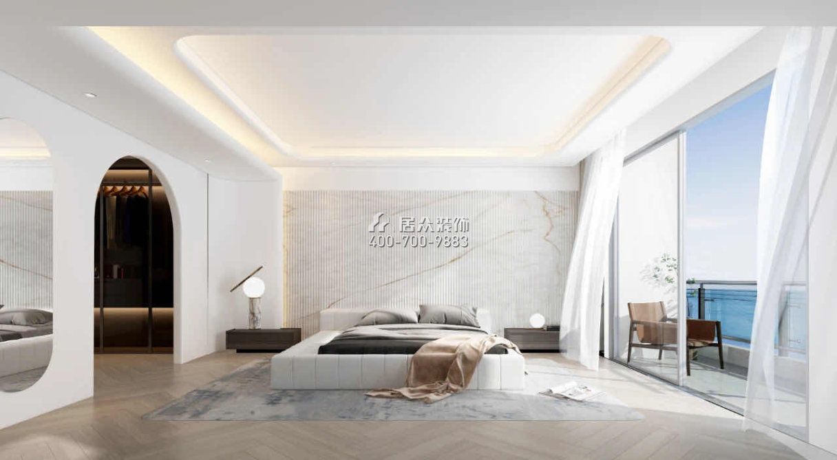 南海玫瑰园三期300平方米现代简约风格复式户型卧室装修效果图