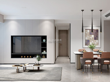 香诗美林89平方米现代简约风格平层户型客厅装修效果图