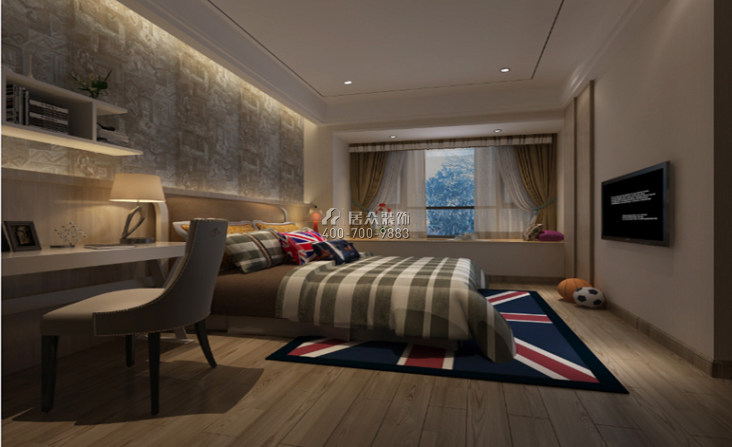 敏捷畔海御峰215平方米现代简约风格平层户型卧室装修效果图