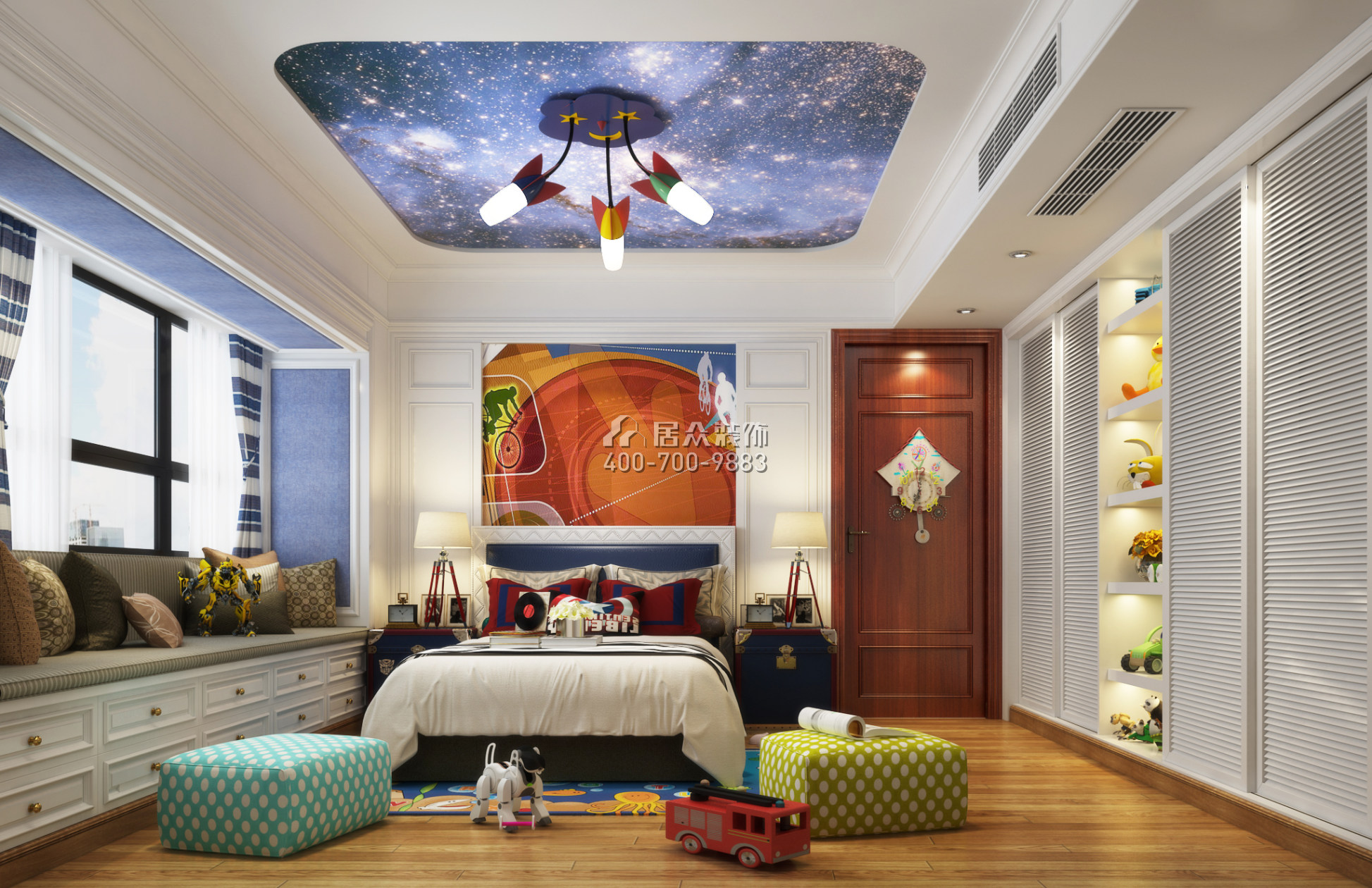 幸福世家270平方米中式风格复式户型卧室装修效果图