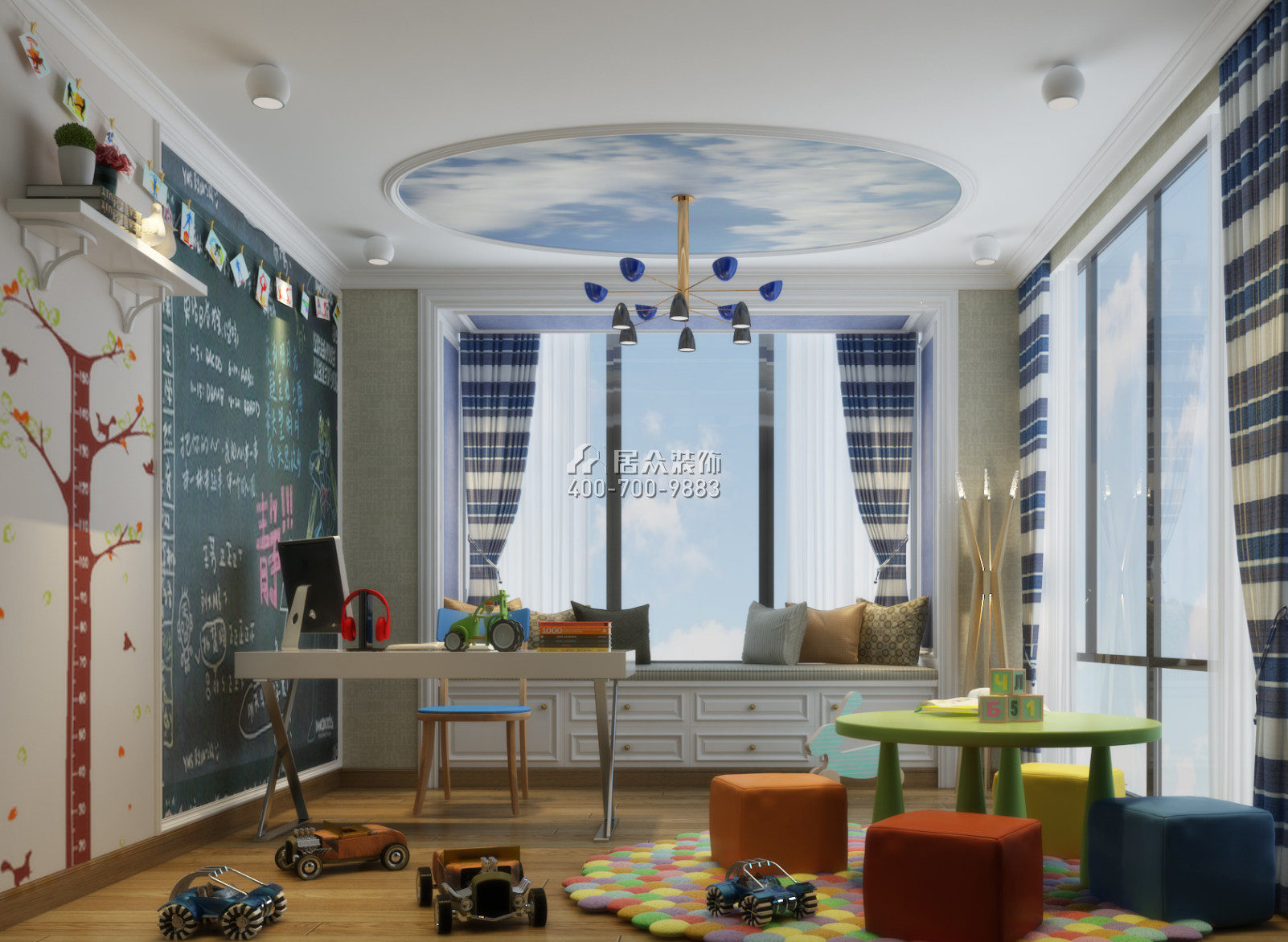 幸福世家270平方米中式风格复式户型儿童房装修效果图