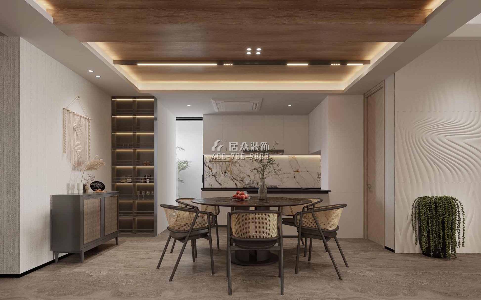 安柏丽晶185平方米混搭风格平层户型餐厅（中国）科技有限公司官网效果图