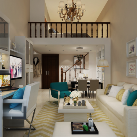 今日家園68平方米現代簡約風格復式戶型客廳裝修效果圖