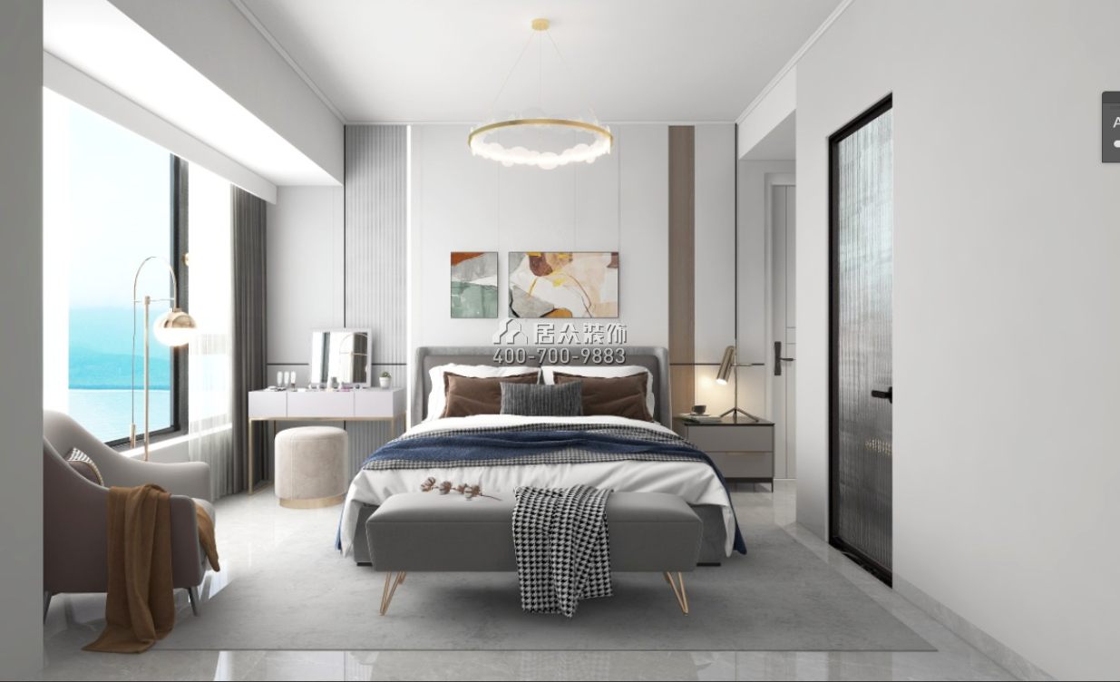 新锦安海纳公馆89平方米现代简约风格平层户型卧室装修效果图