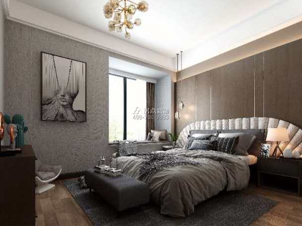 华润二十四城120平方米现代简约风格平层户型卧室装修效果图