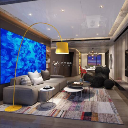 三湘海尚花園一期150平方米現代簡約風格平層戶型客廳裝修效果圖