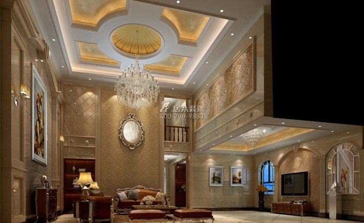 振业城650平方米欧式风格别墅户型客厅装修效果图