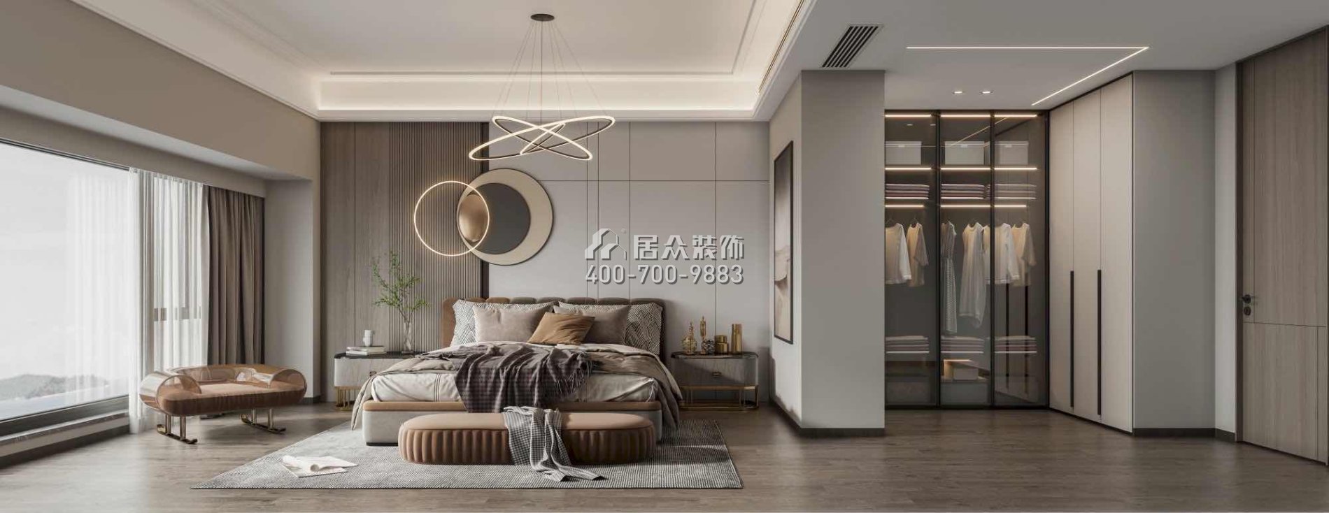 光明大第180平方米现代简约风格平层户型卧室装修效果图
