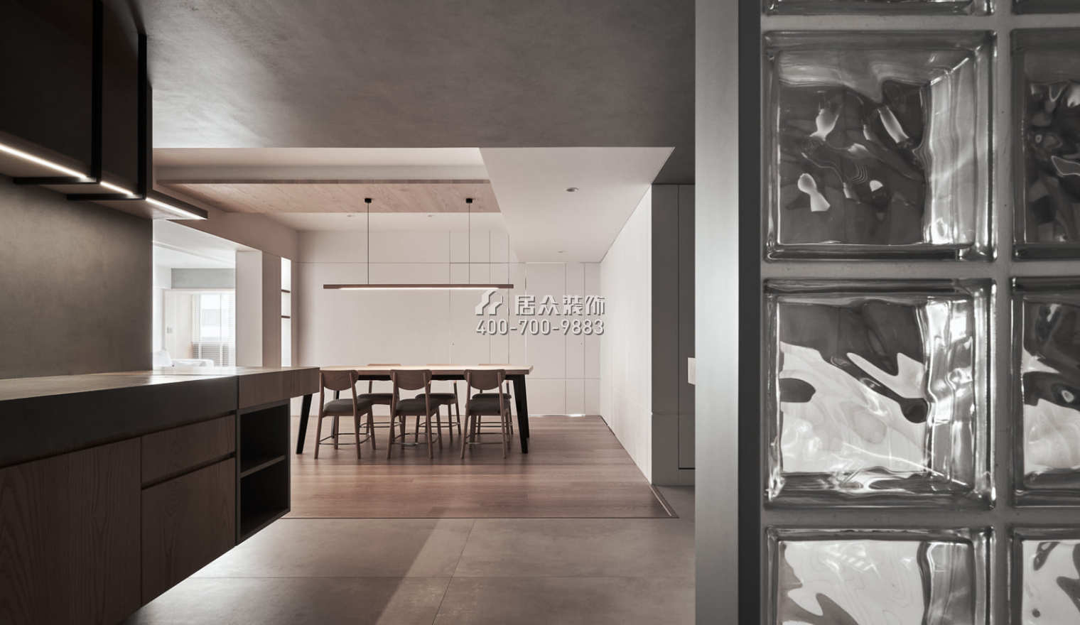 山語清暉二期200平方米現代簡約風格平層戶型餐廳裝修效果圖