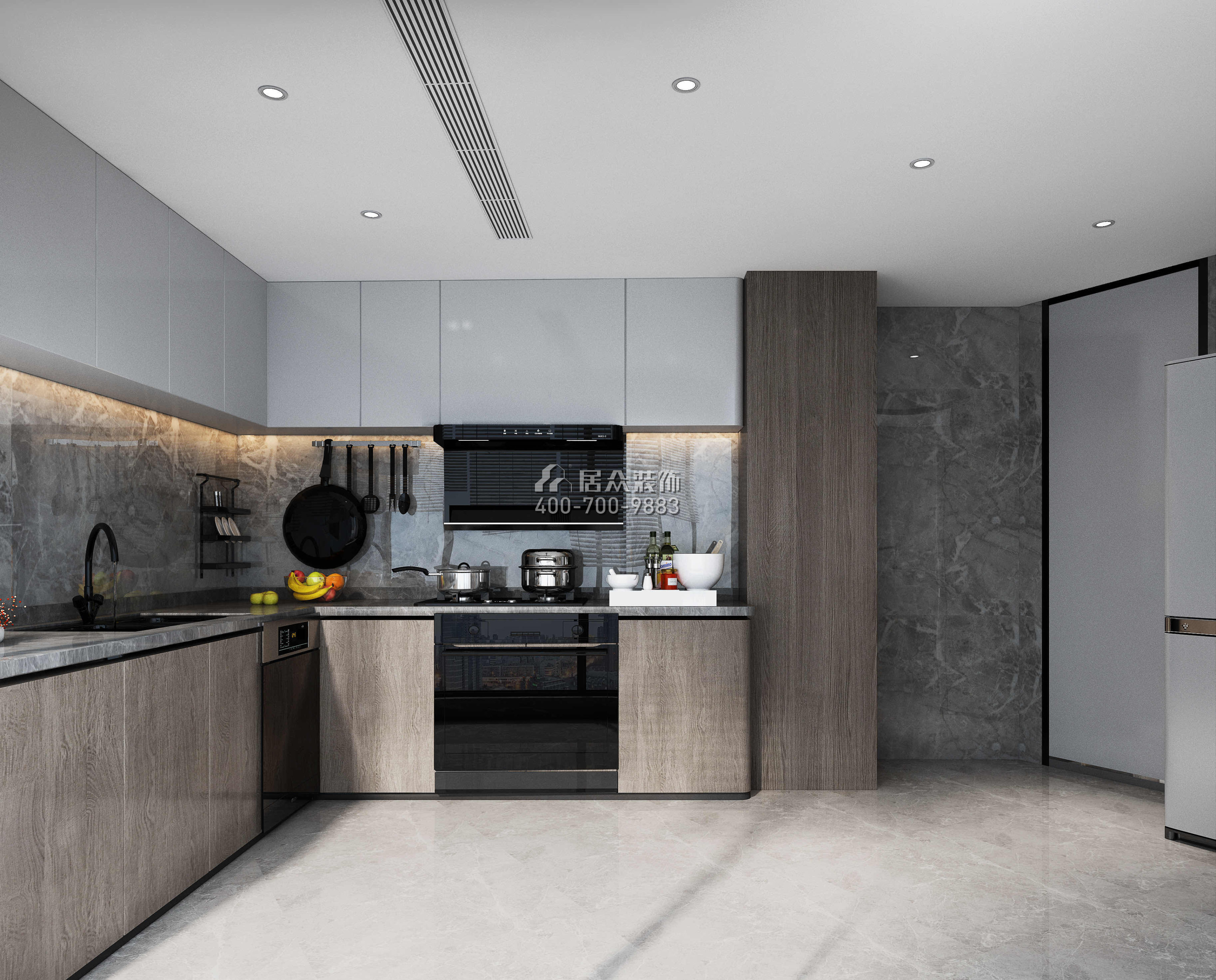 金泓凯旋城185平方米现代简约风格平层户型厨房装修效果图