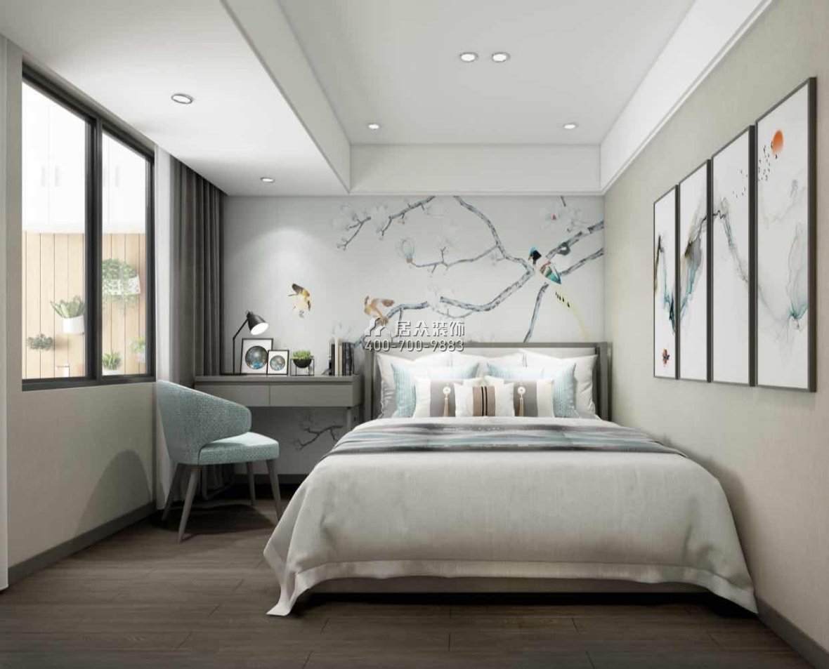 新天世纪商务中心157平方米现代简约风格平层户型卧室装修效果图