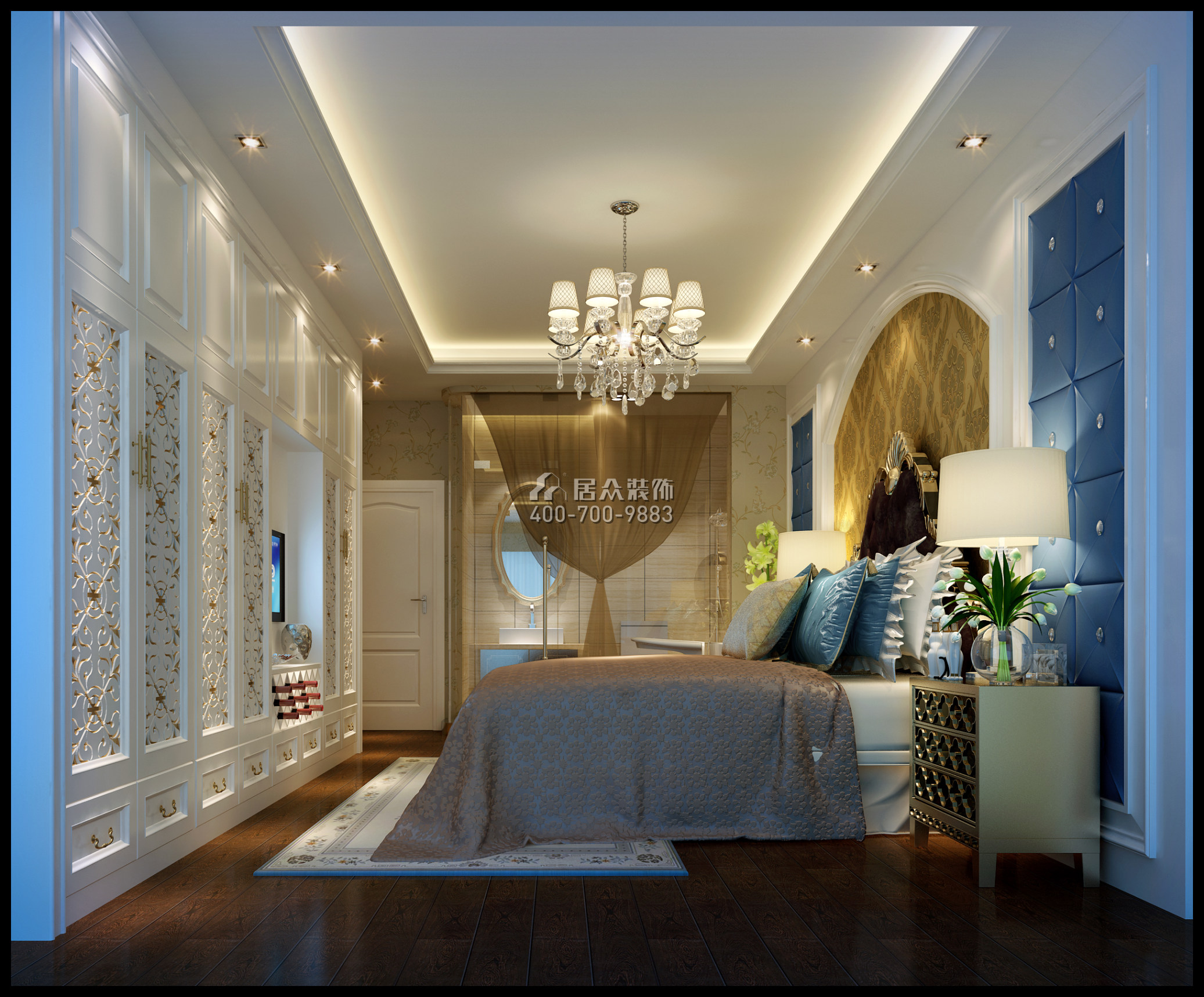 熙和园160平方米欧式风格复式户型卧室装修效果图