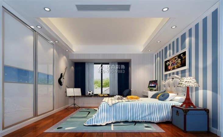 中海千灯湖一号190平方米欧式风格平层户型儿童房装修效果图