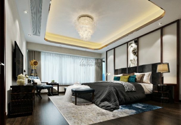 美的君蘭江山410平方米現代簡約風格平層戶型臥室裝修效果圖