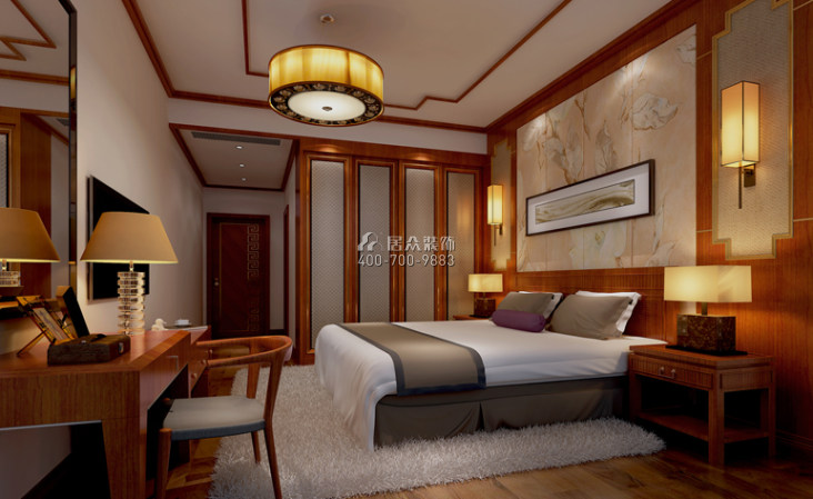 大汉汉园235平方米中式风格复式户型卧室装修效果图