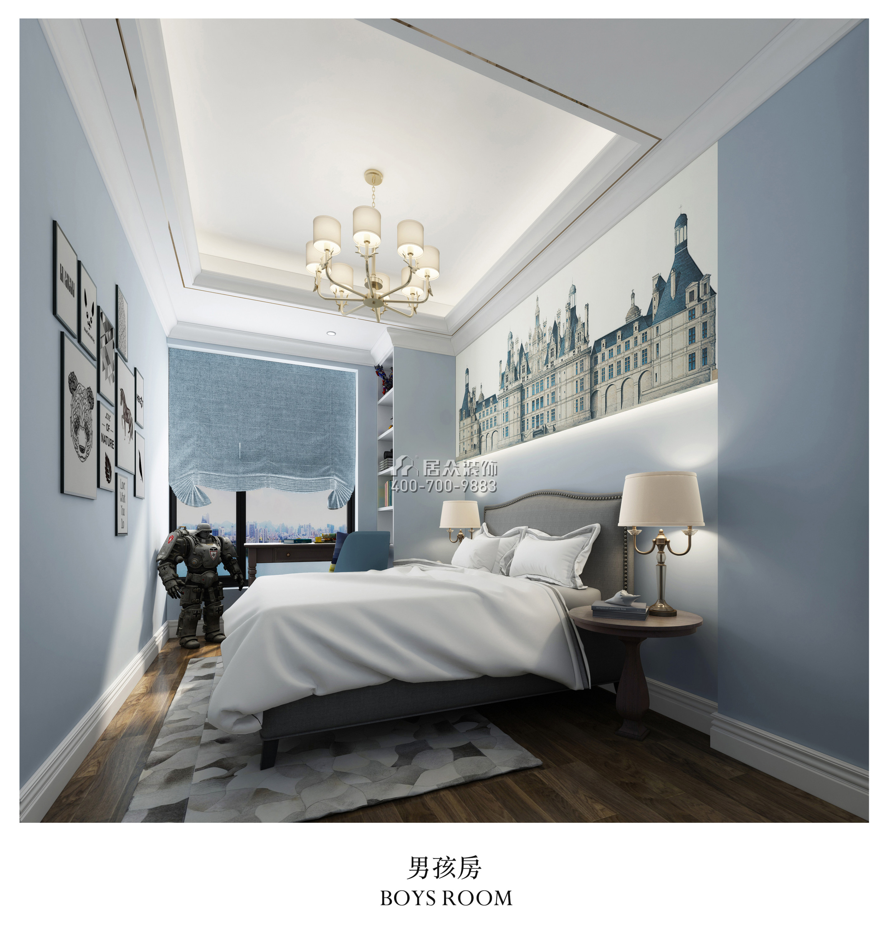 汉森吉祥龙180平方米欧式风格平层户型卧室装修效果图