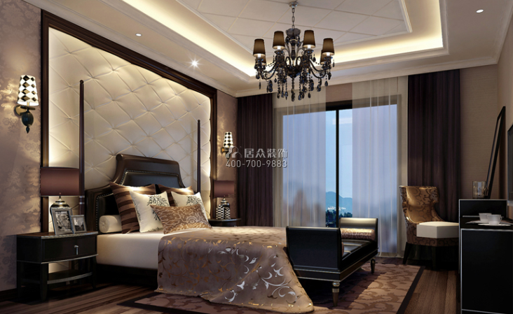全福大厦120平方米欧式风格平层户型卧室装修效果图