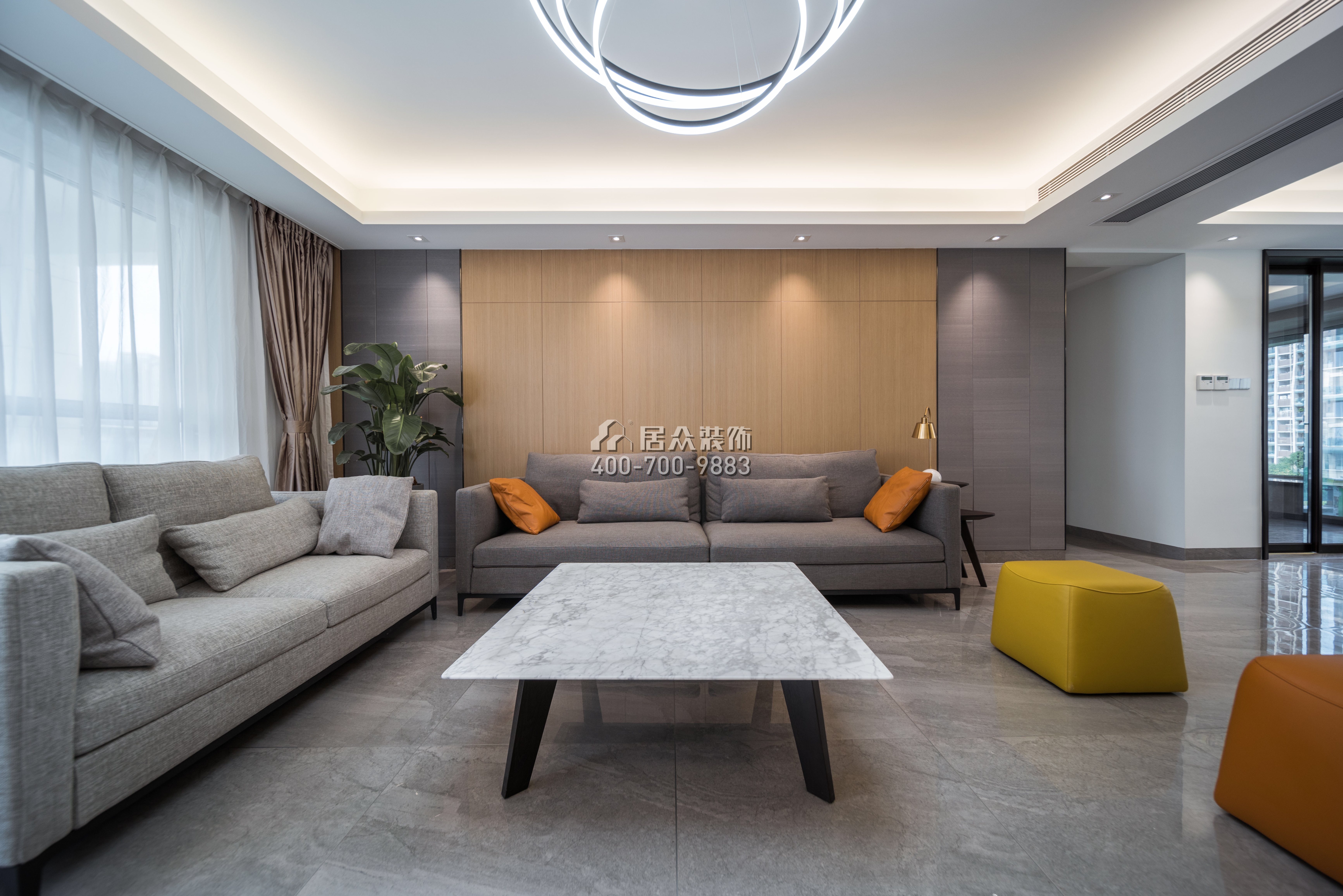 三湘海尚花園一期178平方米現代簡約風格平層戶型客廳裝修效果圖