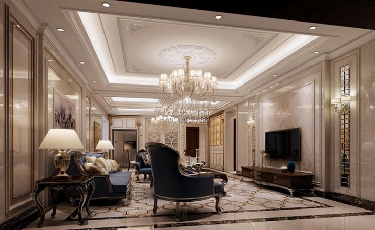 皇家御城241平方米欧式风格平层户型客厅装修效果图