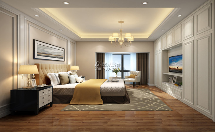 龙城国际花园160平方米美式风格平层户型卧室装修效果图