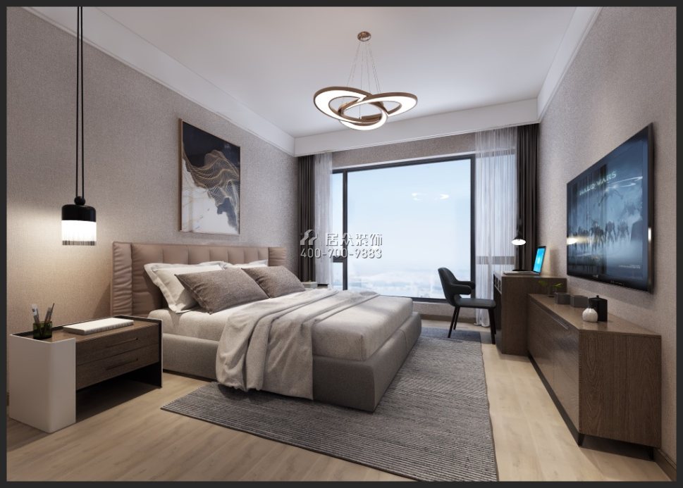 阳光粤海250平方米现代简约风格平层户型卧室装修效果图