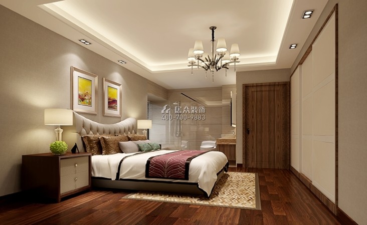 翠海花园121平方米现代简约风格平层户型卧室装修效果图