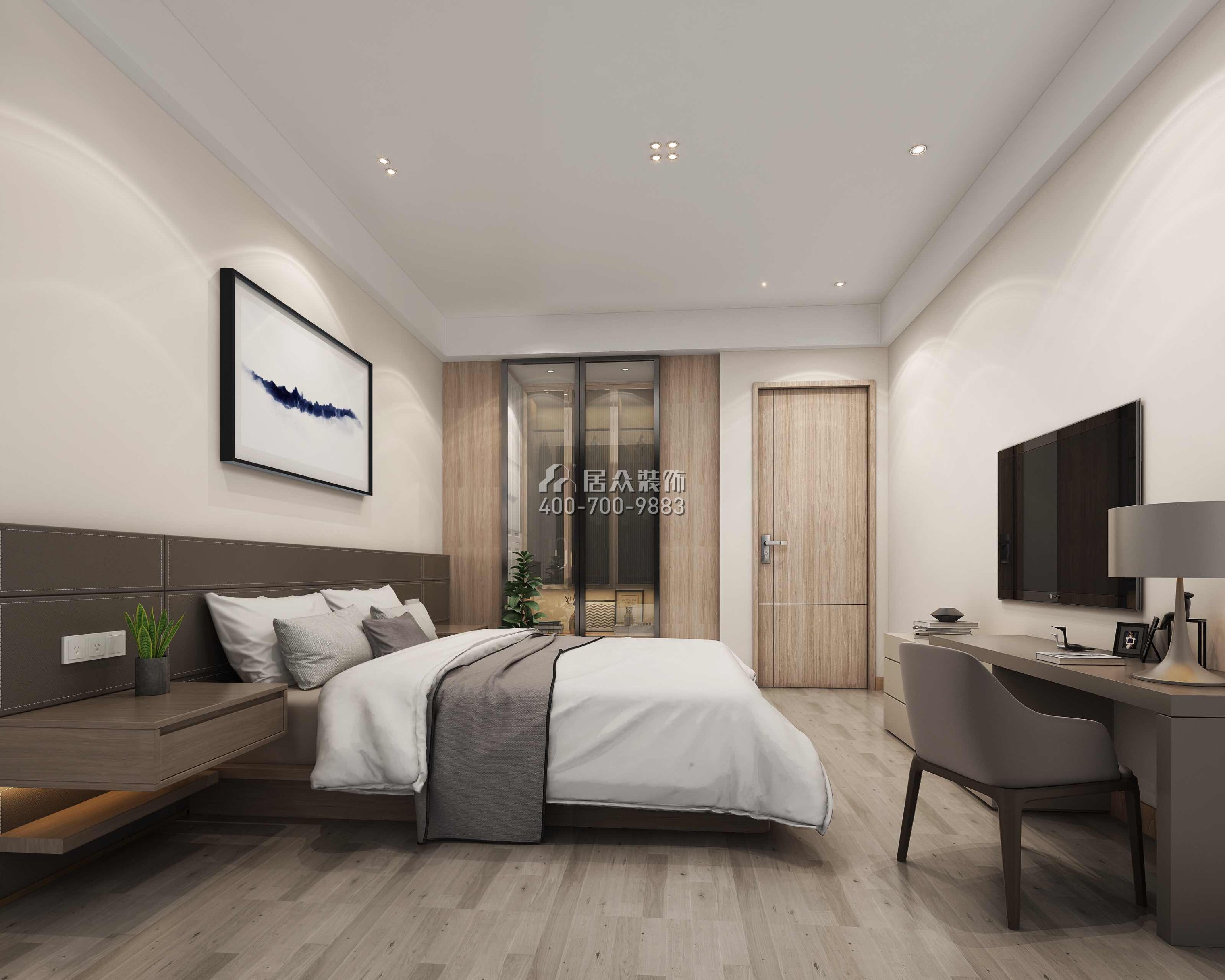 丰泰观山420平方米现代简约风格别墅户型卧室装修效果图