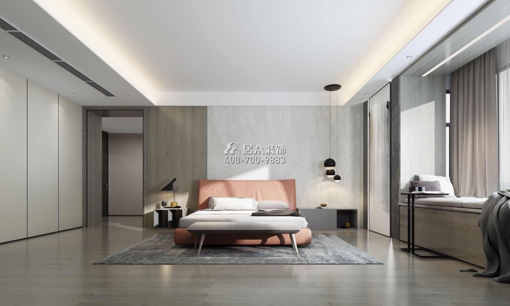 中海银海湾360平方米现代简约风格平层户型卧室装修效果图
