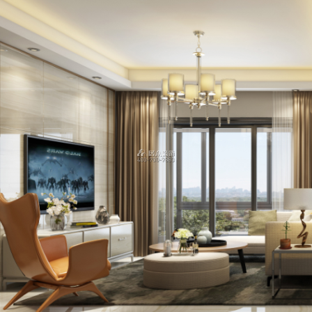 卓能120平方米现代简约风格平层户型客厅装修效果图