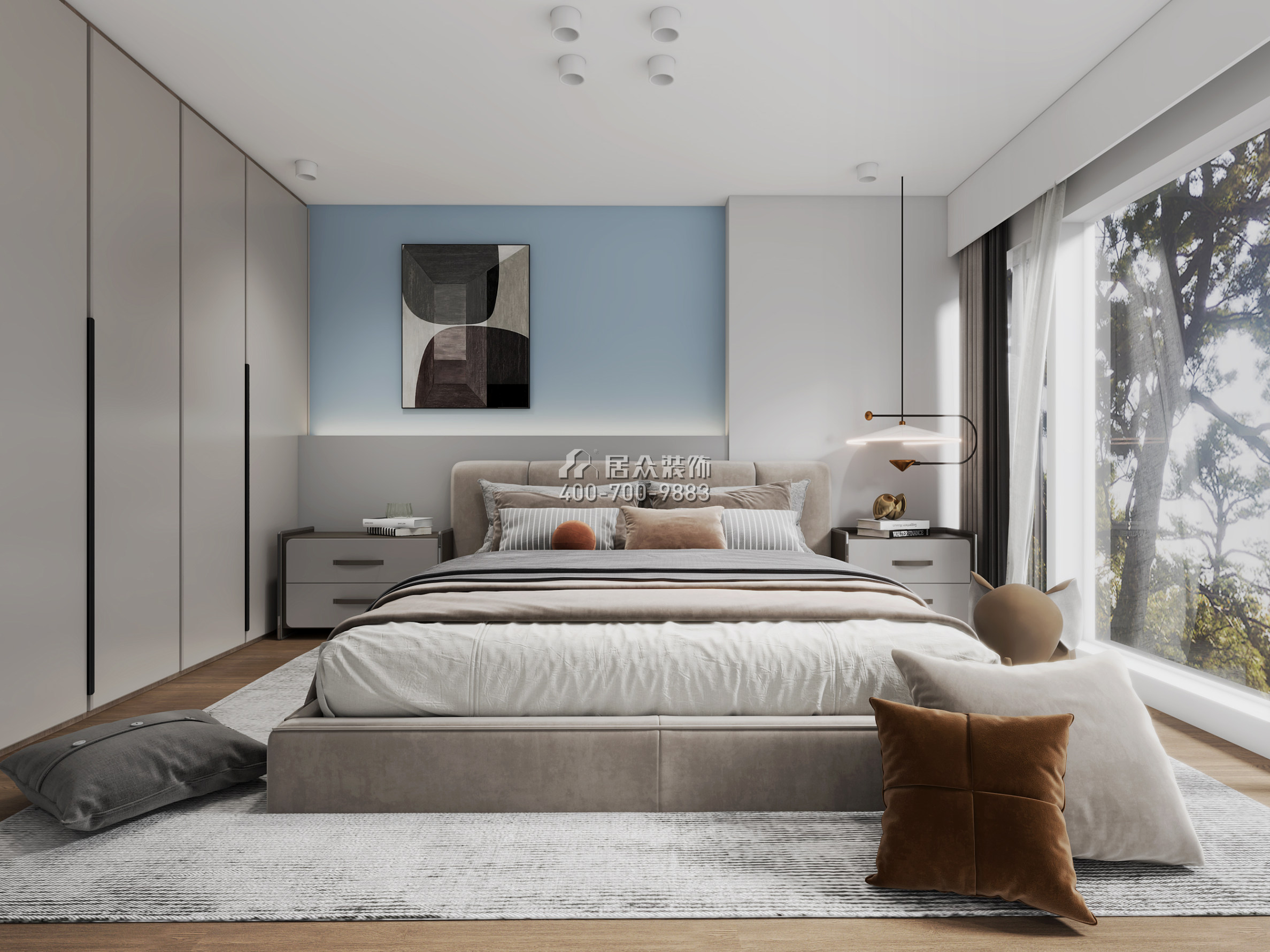 阳光城天悦120平方米现代简约风格复式户型卧室装修效果图