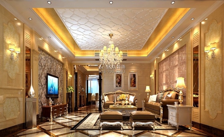 帝景湾280平方米欧式风格平层户型客厅装修效果图