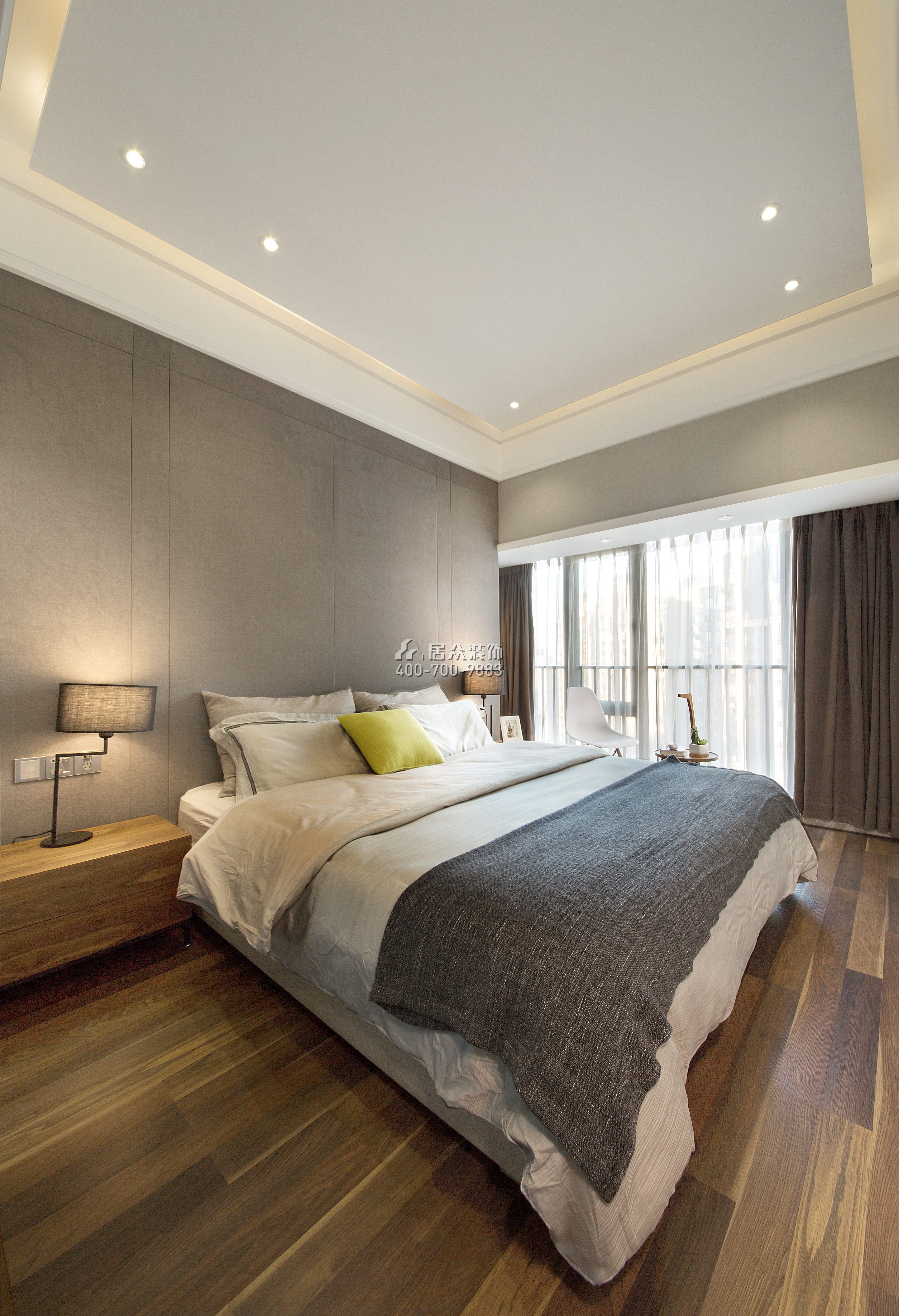 绿景美景广场127平方米现代简约风格平层户型卧室装修效果图