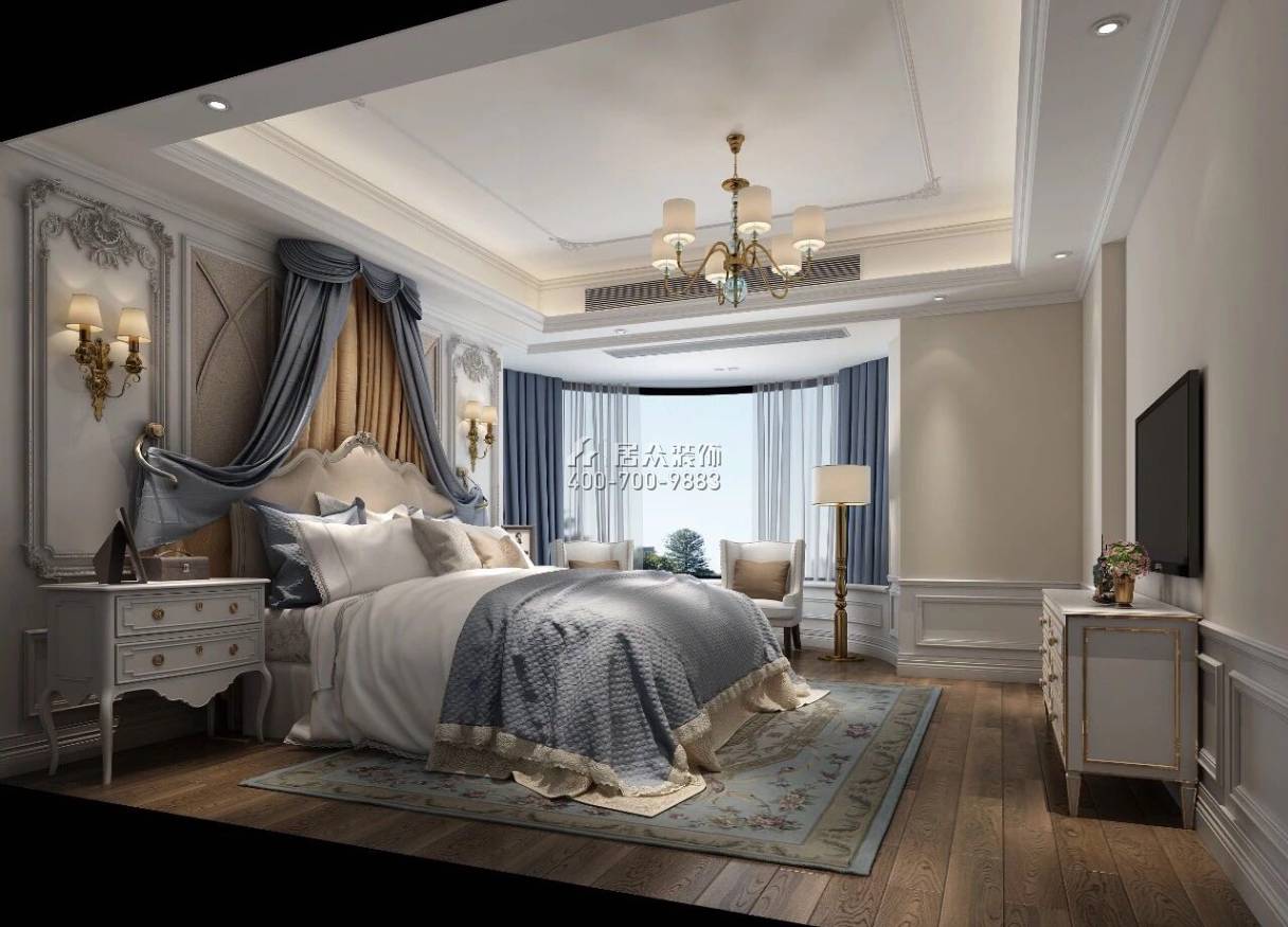 中洲中央公园二期220平方米欧式风格平层户型卧室装修效果图