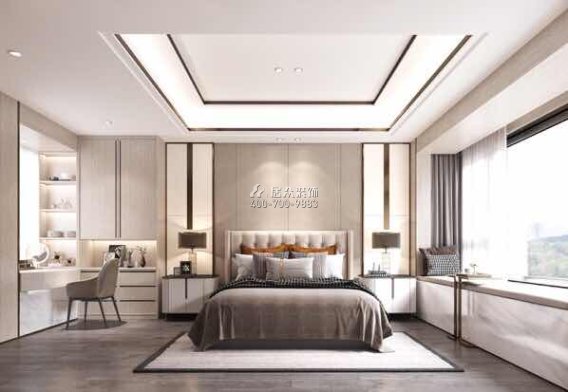 京基·御景峯155平方米现代简约风格平层户型卧室装修效果图